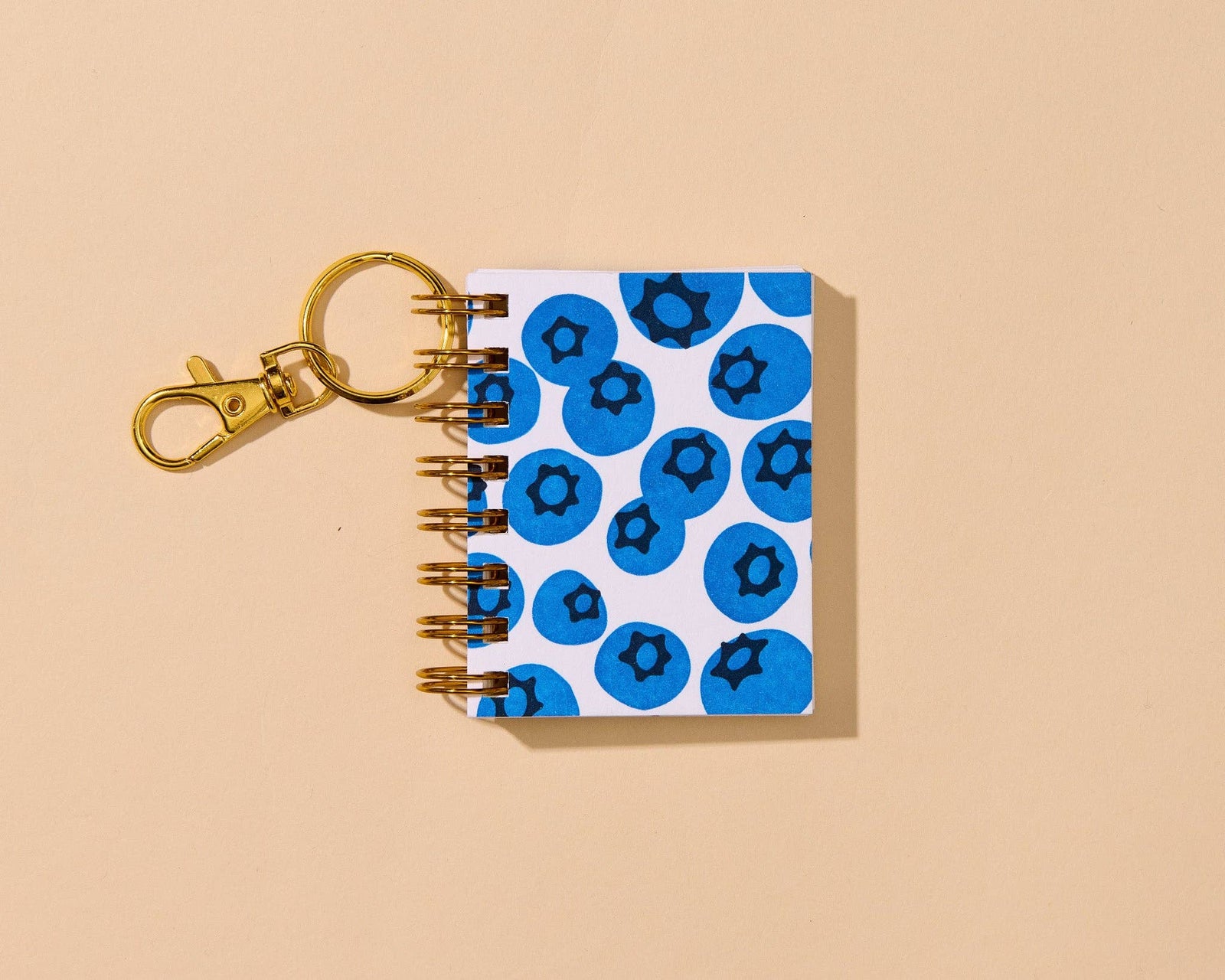 And Here We Are paper Letterpress Mini Notebook Bag Charm—Blueberry Pattern