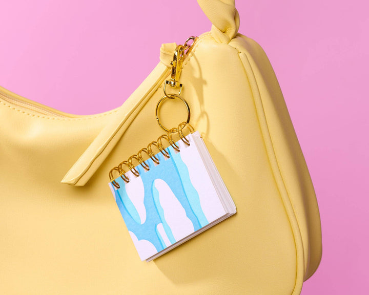 And Here We Are paper Letterpress Mini Notebook Bag Charm—Clouds and Sky