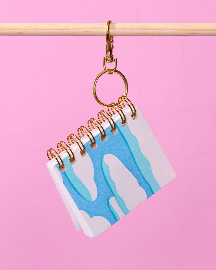 And Here We Are paper Letterpress Mini Notebook Bag Charm—Clouds and Sky