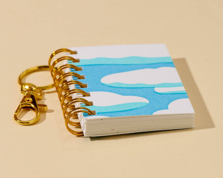 And Here We Are paper Letterpress Mini Notebook Bag Charm—Clouds and Sky