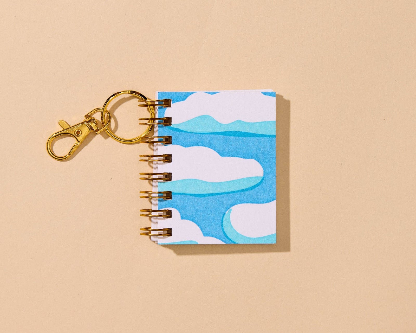 And Here We Are paper Letterpress Mini Notebook Bag Charm—Clouds and Sky