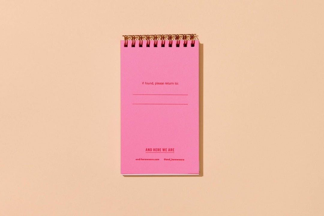 And Here We Are paper Letterpress Small Spiral Notebook—Goldfish Cracker