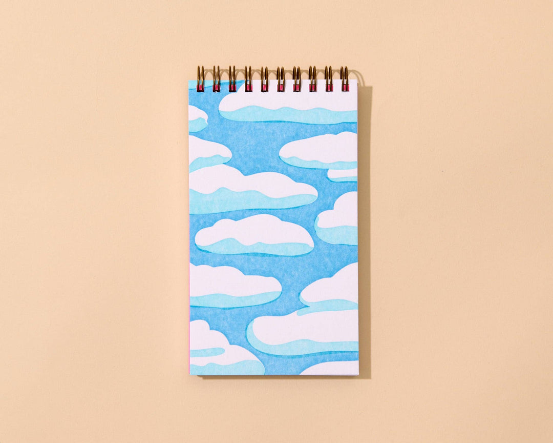 And Here We Are paper Letterpress  Small Spiral Notebook—Sky and Clouds