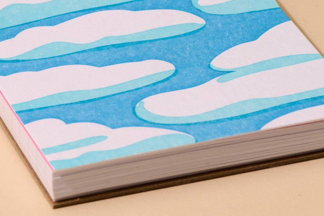 And Here We Are paper Letterpress  Small Spiral Notebook—Sky and Clouds