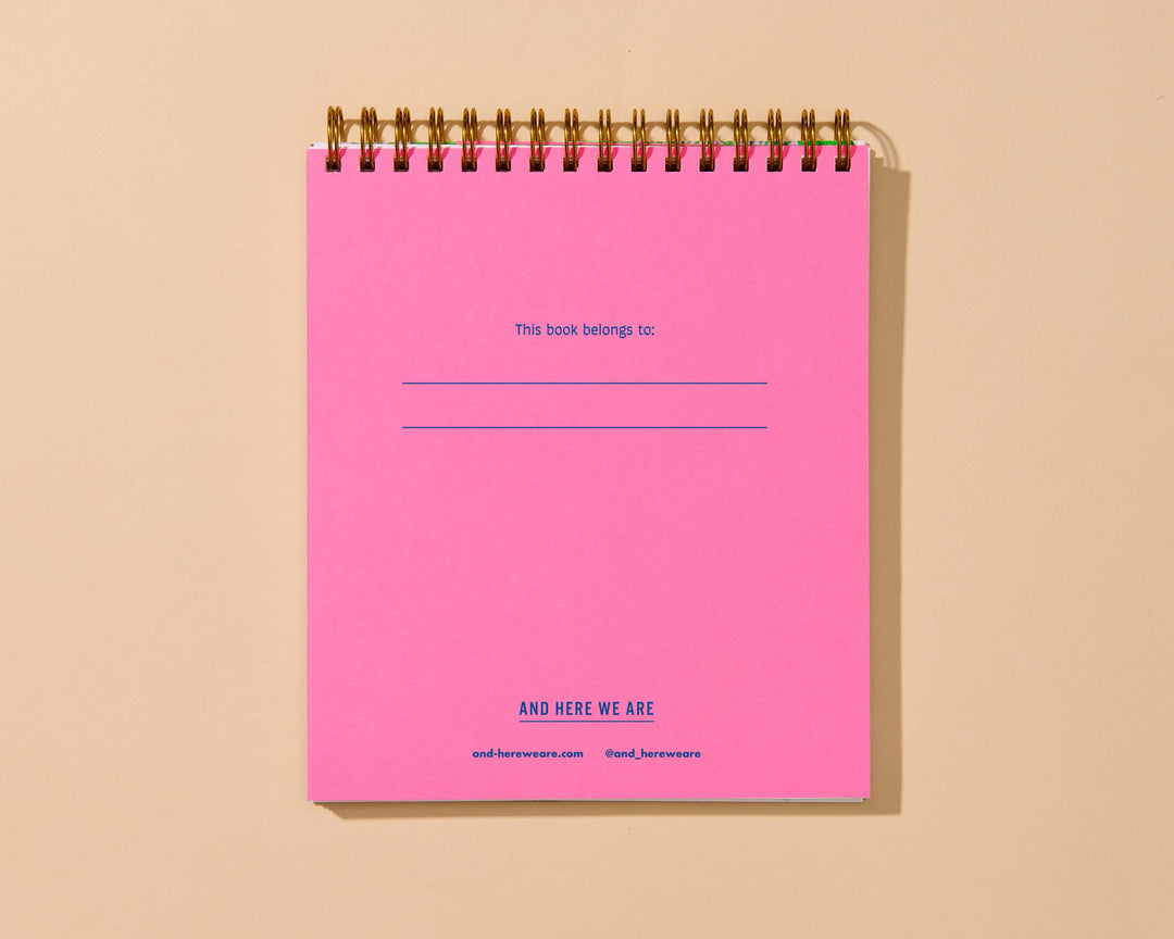 And Here We Are paper Letterpress Unlined Spiral Notebook—Cherries