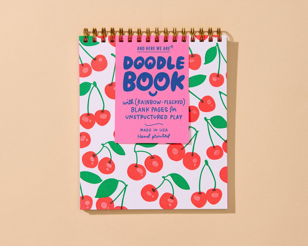 And Here We Are paper Letterpress Unlined Spiral Notebook—Cherries