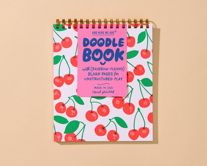 And Here We Are paper Letterpress Unlined Spiral Notebook—Cherries