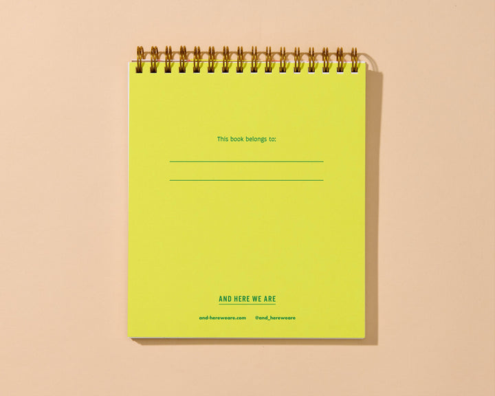 And Here We Are paper Letterpress Unlined Spiral Notebook—Red Gummy Fish