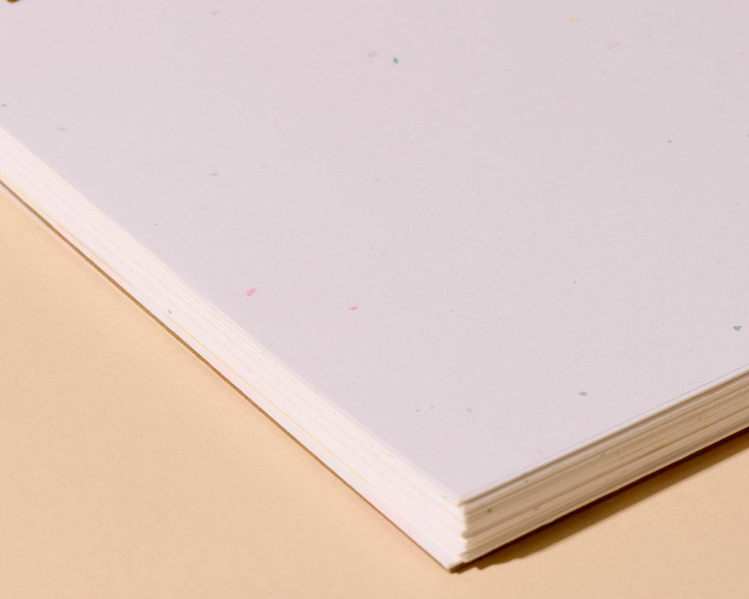 And Here We Are paper Letterpress Unlined Spiral Notebook—Violets