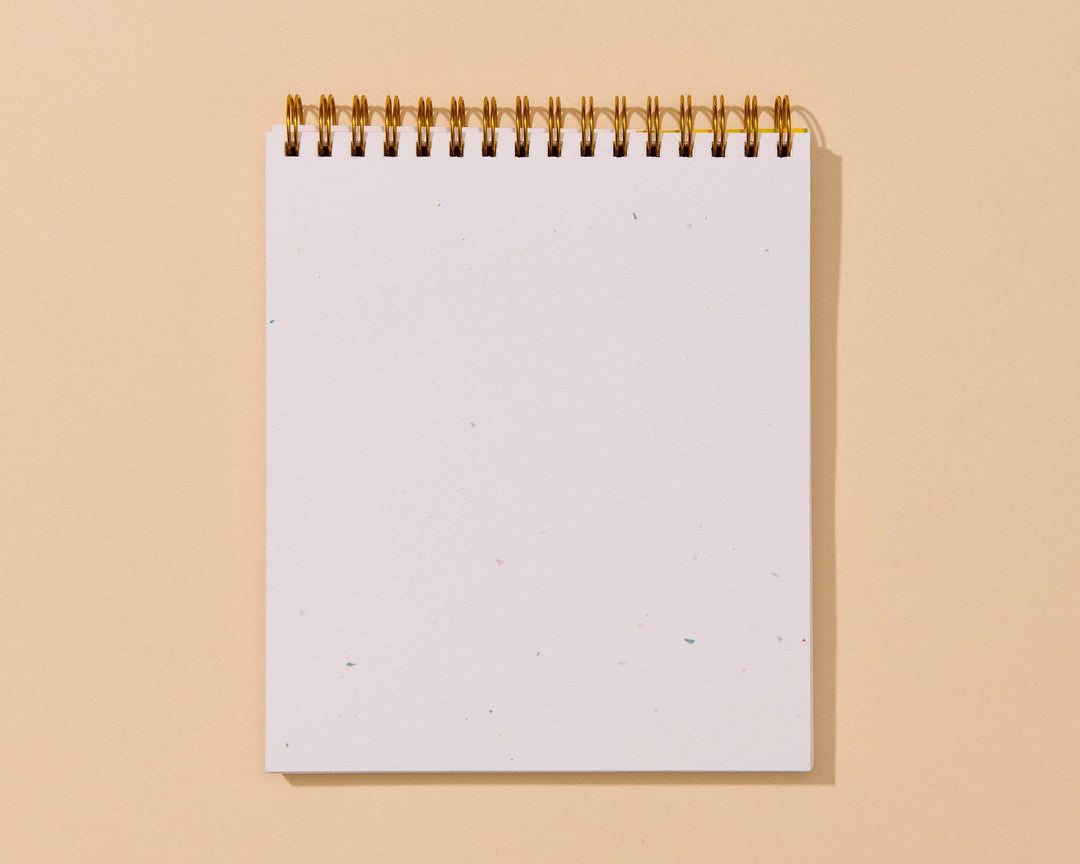 And Here We Are paper Letterpress Unlined Spiral Notebook—Violets