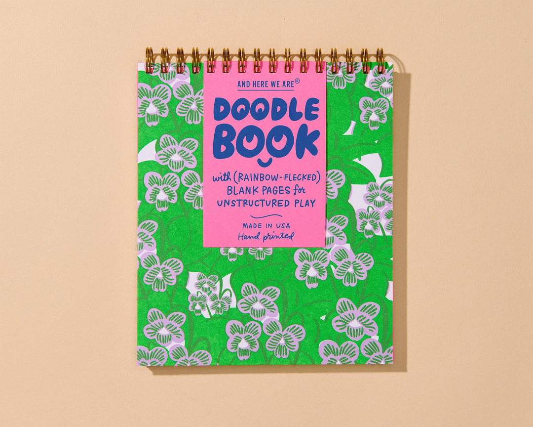 And Here We Are paper Letterpress Unlined Spiral Notebook—Violets