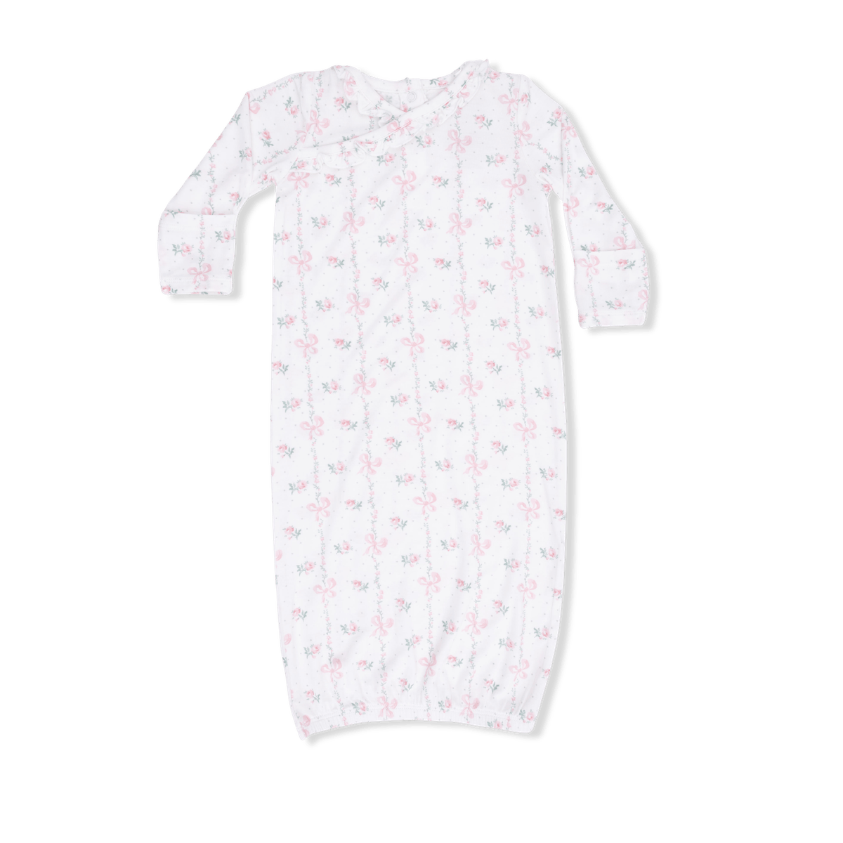 Angel Dear Baby 0-3m Dainty Buds And Bows - Kimono Gown & Knot Headband