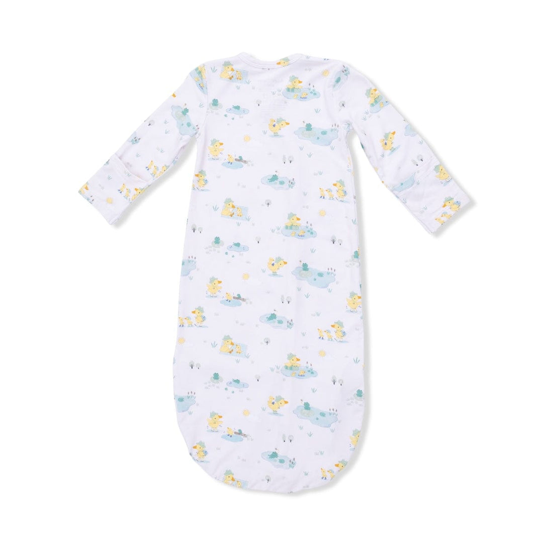 Angel Dear Baby 0-3m Frog And Duck Pond - Bundle Gown & Knotted Hat
