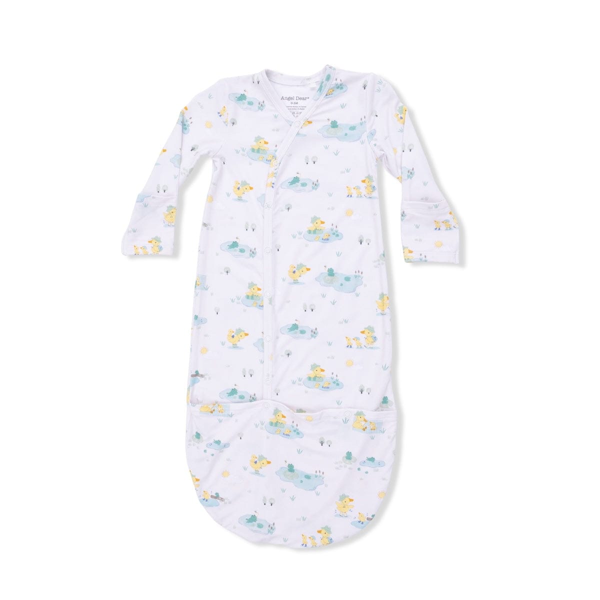 Angel Dear Baby 0-3m Frog And Duck Pond - Bundle Gown & Knotted Hat