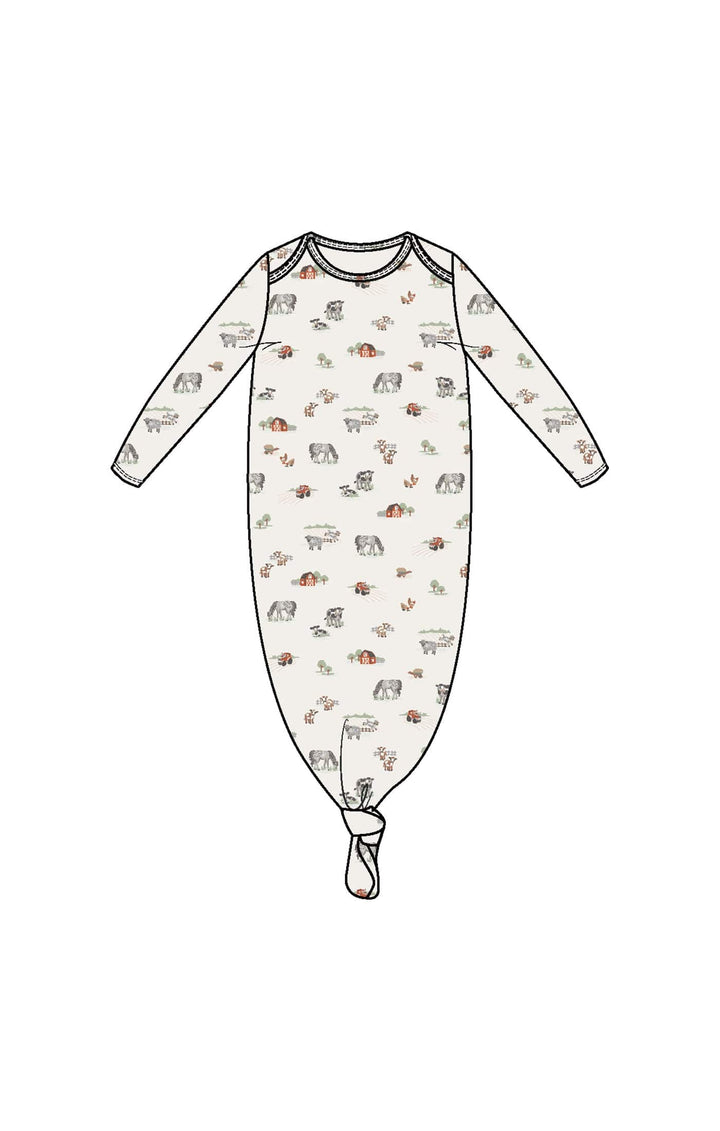 Angel Dear Baby 0-3m Little Farm - Knotted Gown
