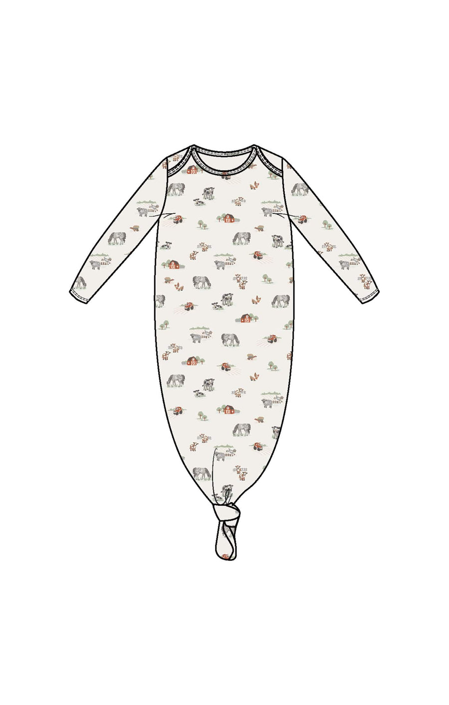 Angel Dear Baby 0-3m Little Farm - Knotted Gown