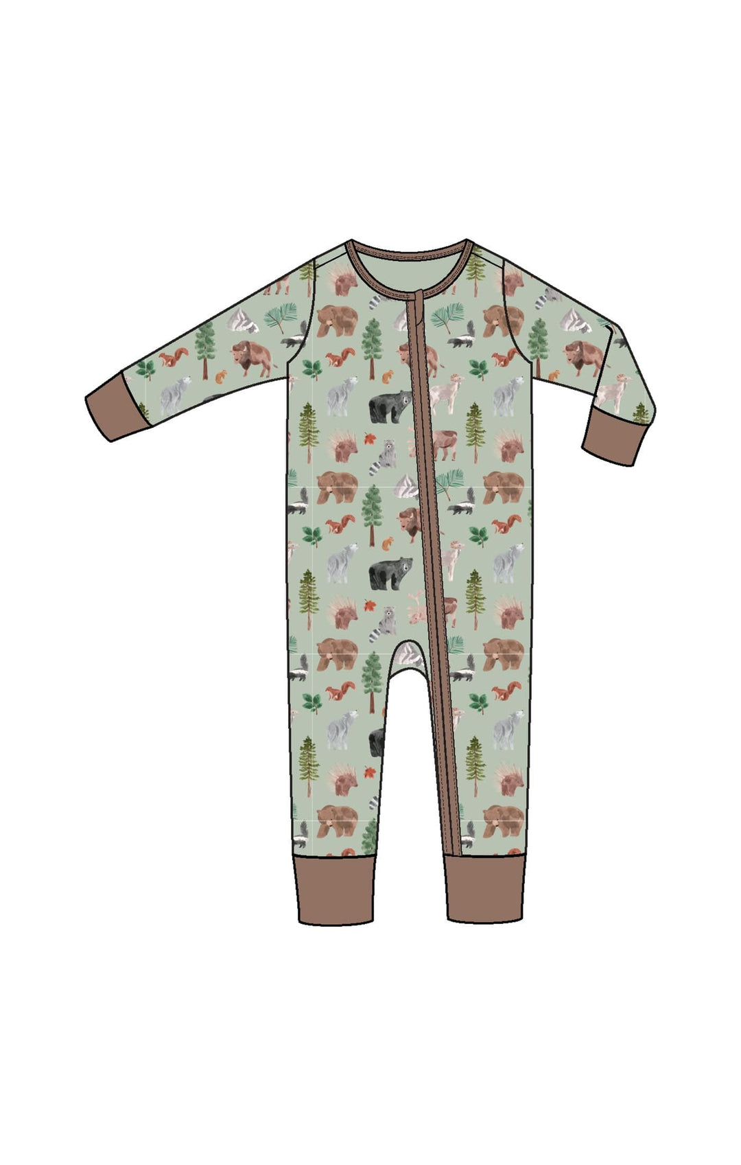 Angel Dear Baby American Woodland Animals - 2 Way Zipper Romper