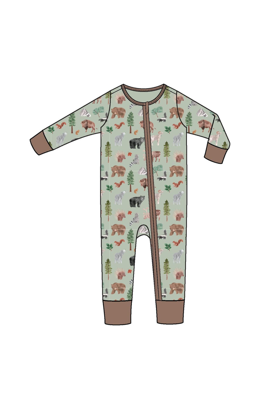 Angel Dear Baby American Woodland Animals - 2 Way Zipper Romper