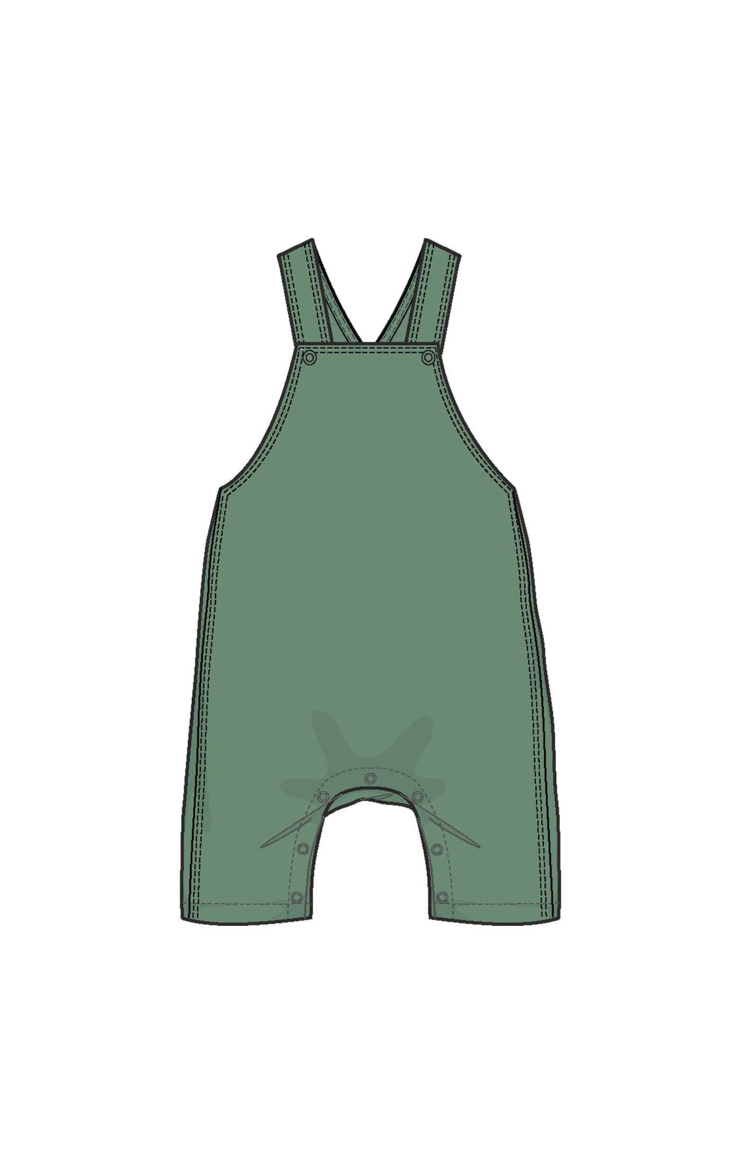 Angel Dear Baby Basics - Dark Ivy - Overalls