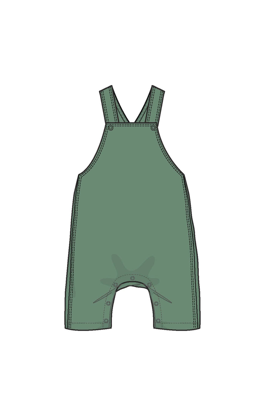 Angel Dear Baby Basics - Dark Ivy - Overalls