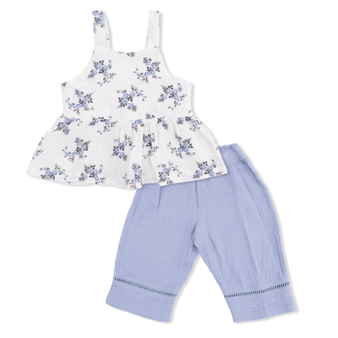 Angel Dear Baby Belle Rosette Dot - Peplum Tank With Smocked Waist Pant