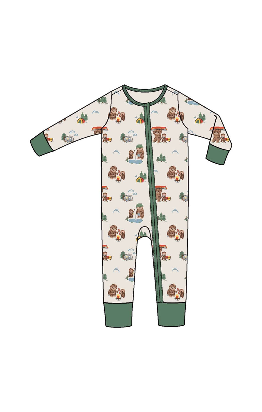 Angel Dear Baby Bigfoot Camping - 2 Way Zipper Romper