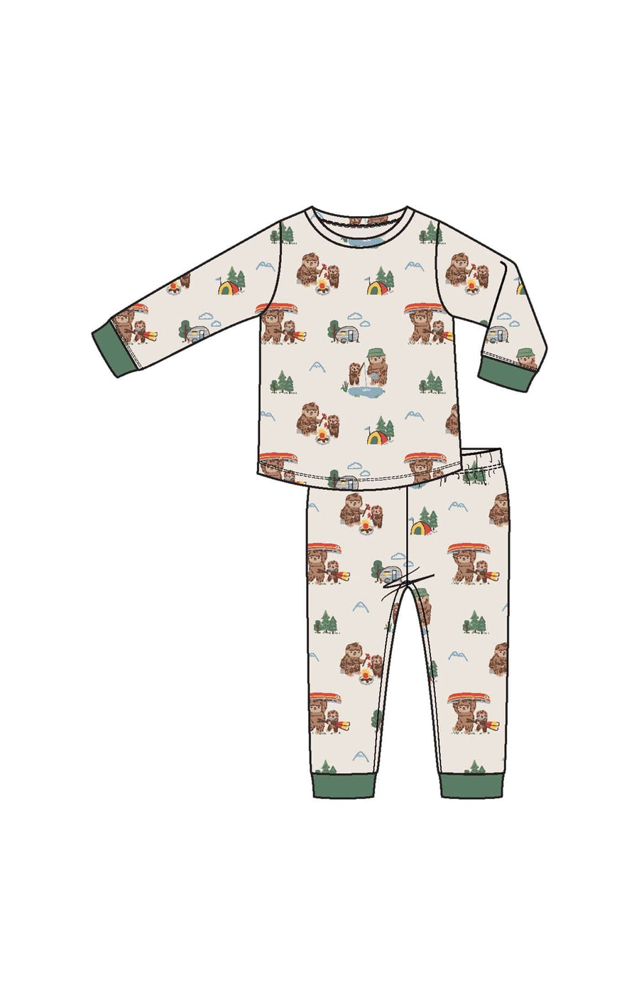 Angel Dear Baby Bigfoot Camping - L/s Loungewear Set