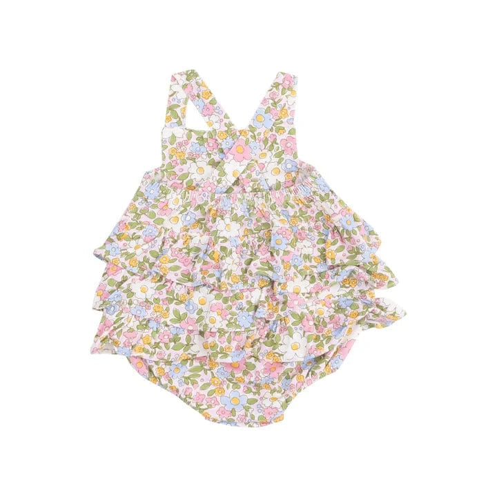 Angel Dear Baby Bubbly Baby Calico Ruffle Sunsuit