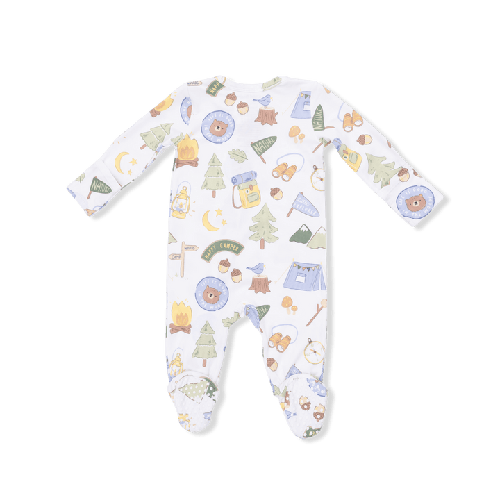 Angel Dear Baby Camping Blue - 2 Way Zipper Footie