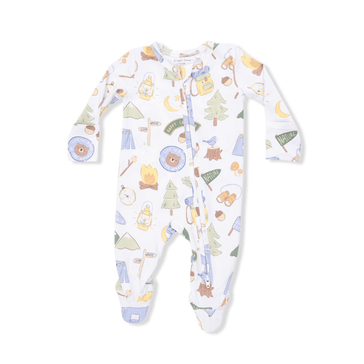 Angel Dear Baby Camping Blue - 2 Way Zipper Footie