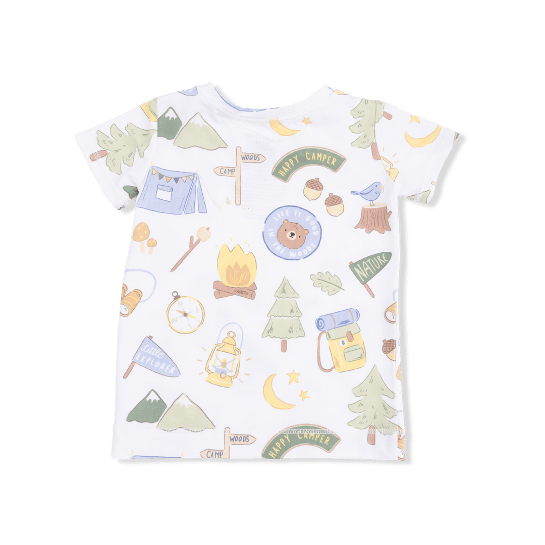 Angel Dear Baby Camping Blue - Short Sleeve Loungewear Set