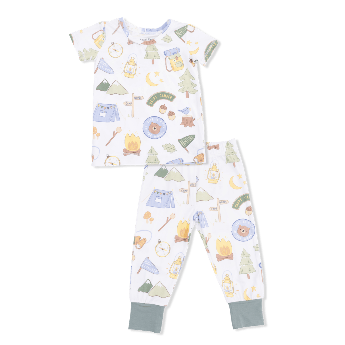 Angel Dear Baby Camping Blue - Short Sleeve Loungewear Set