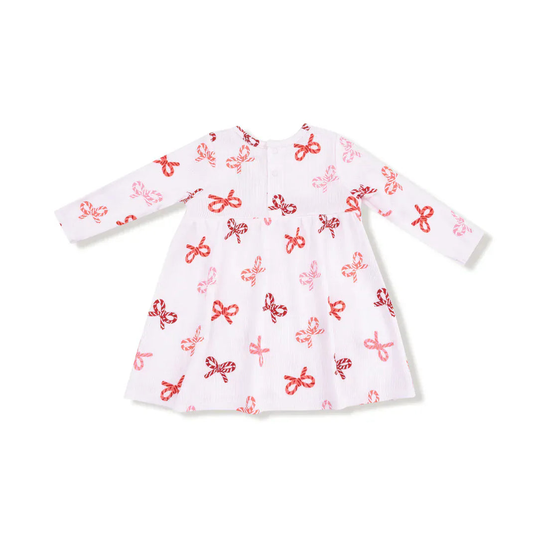 Angel Dear Baby Candy Cane Bows - Simple Dress + Bloomer