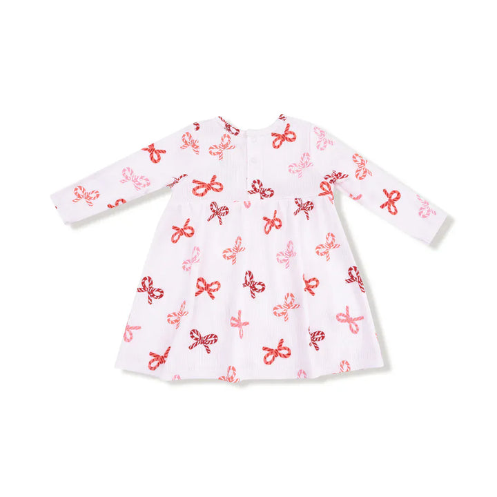 Angel Dear Baby Candy Cane Bows - Simple Dress + Bloomer