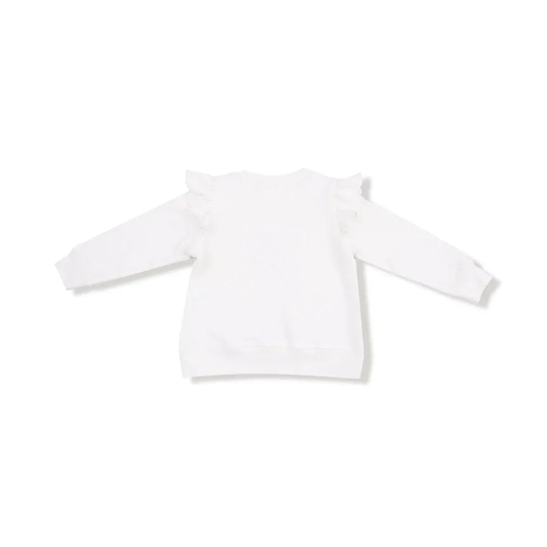 Angel Dear Baby Candy Canes - Ruffle Shoulder Waffle Sweatshirt