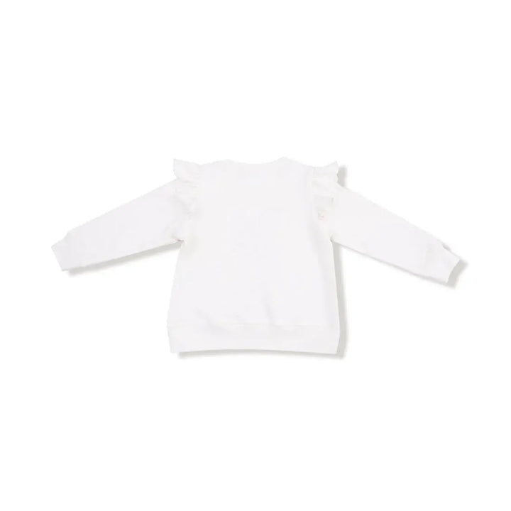 Angel Dear Baby Candy Canes - Ruffle Shoulder Waffle Sweatshirt