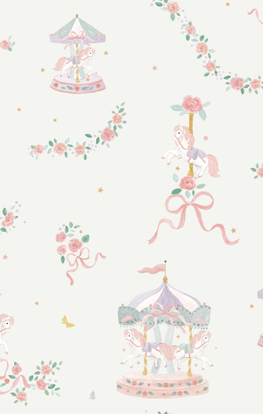 Angel Dear Baby Carousel With Bows - 2 Way Ruffle Back Zipper Footie