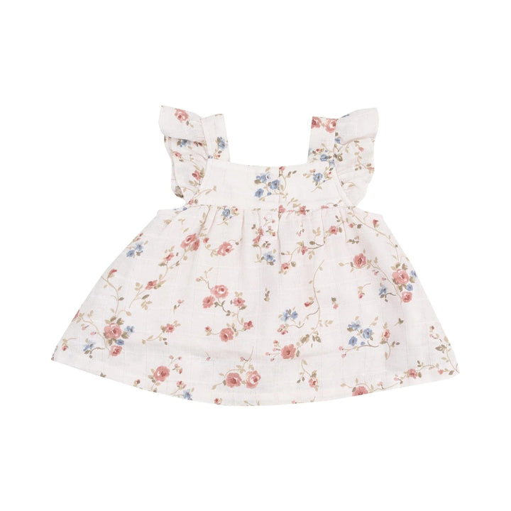 Angel Dear Baby Climbing Roses Pinafore & High Waisted Diaper Cover