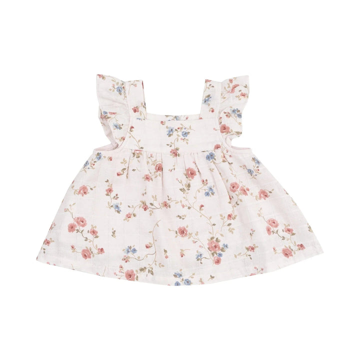 Angel Dear Baby Climbing Roses Pinafore & High Waisted Diaper Cover
