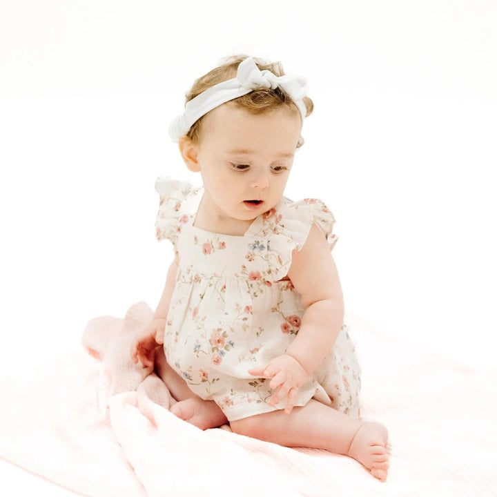 Angel Dear Baby Climbing Roses Pinafore & High Waisted Diaper Cover