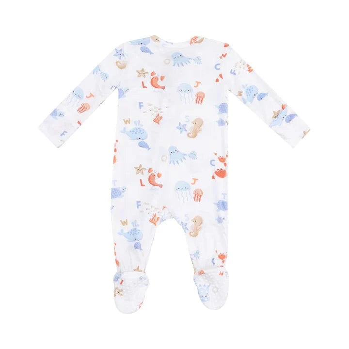 Angel Dear Baby Coastal Abcs 2 Way Zipper Footie