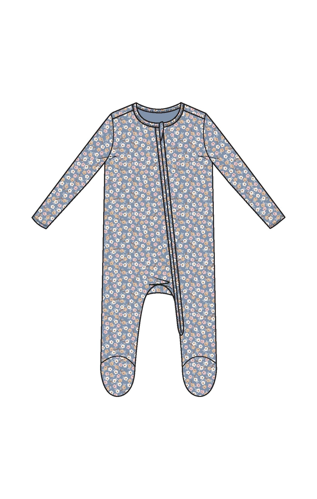 Angel Dear Baby Country Calico - 2 Way Zipper Ruffle Back Footie