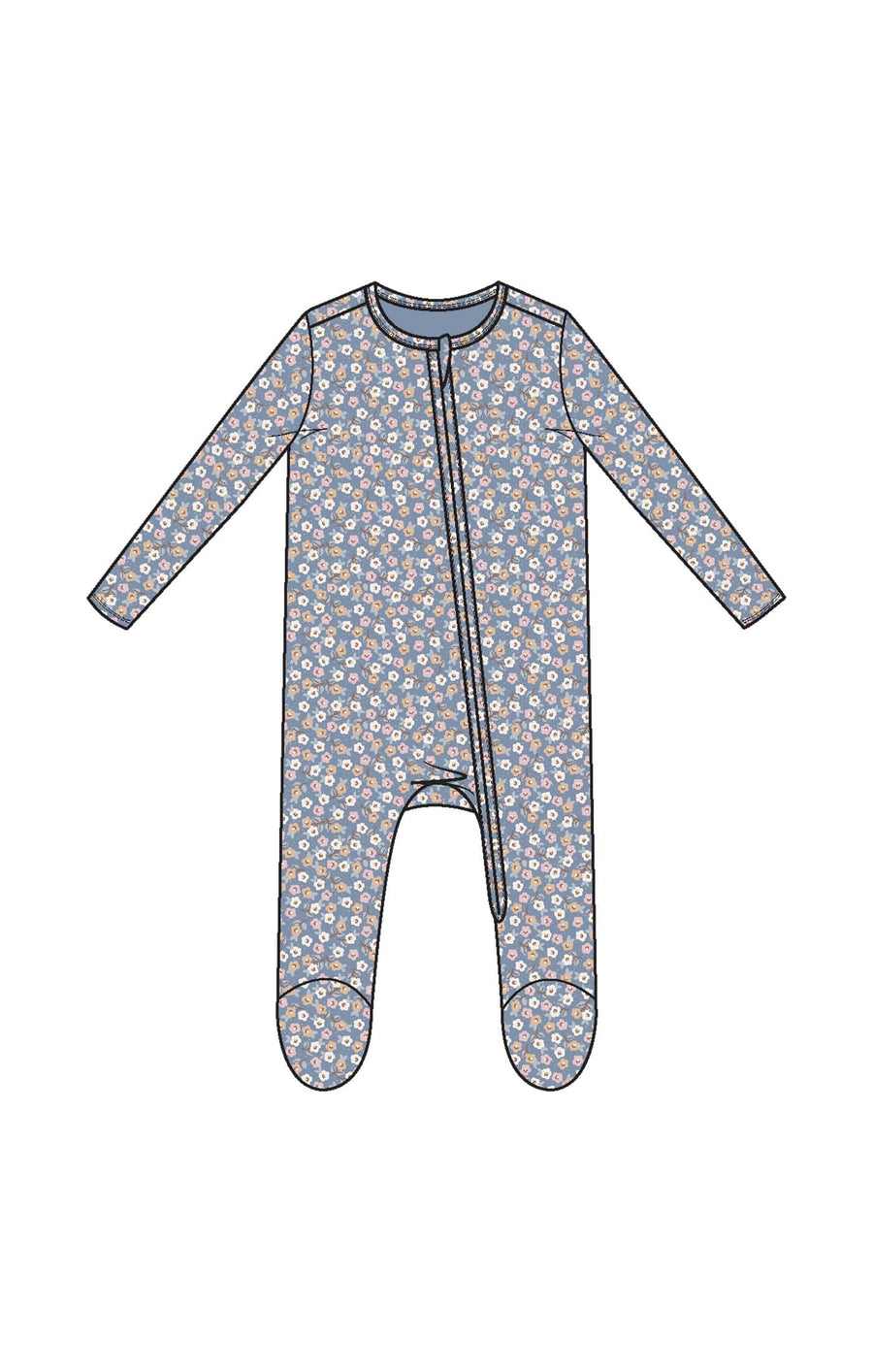 Angel Dear Baby Country Calico - 2 Way Zipper Ruffle Back Footie
