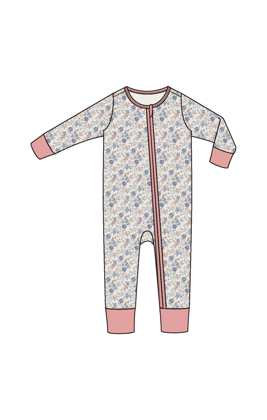 Angel Dear Baby Country Girl Floral - 2 Way Zipper Romper