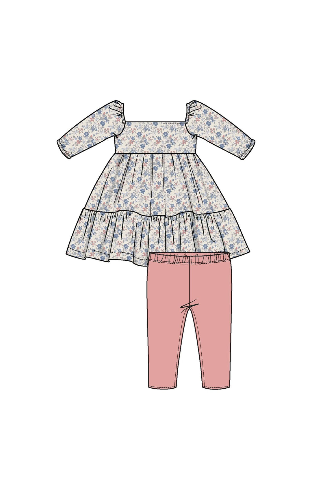 Angel Dear Baby Country Girl Floral - Cap Sleeve Dress + Bamboo Legging