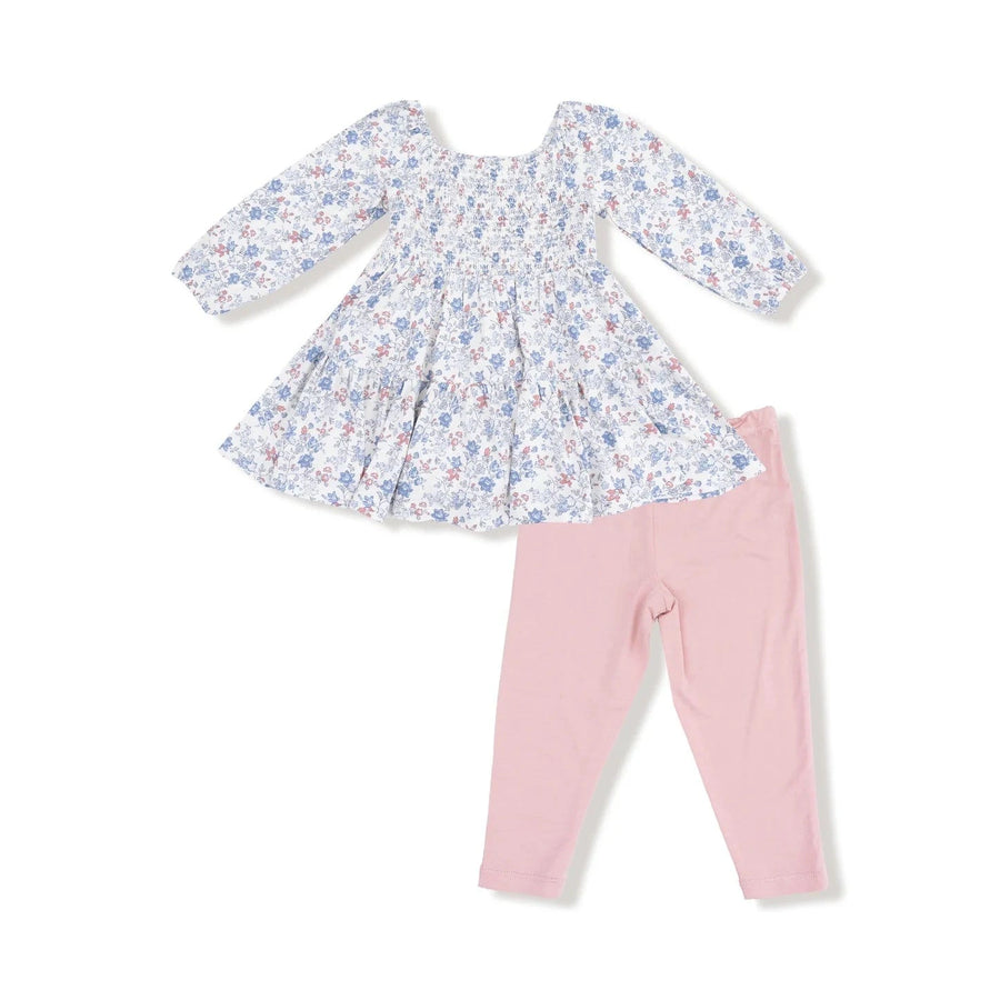 Angel Dear Baby Country Girl Floral - Cap Sleeve Dress + Bamboo Legging