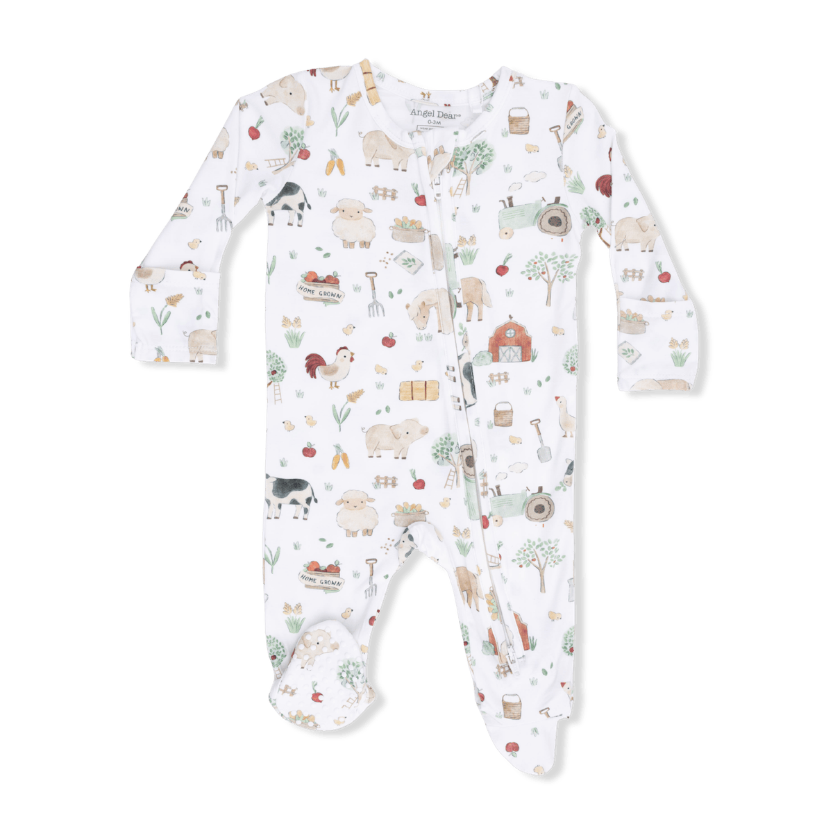 Angel Dear Baby Cute Farm Animals - 2 Way Zipper Footie