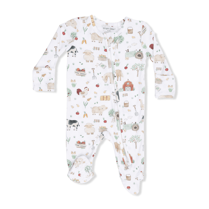 Angel Dear Baby Cute Farm Animals - 2 Way Zipper Footie