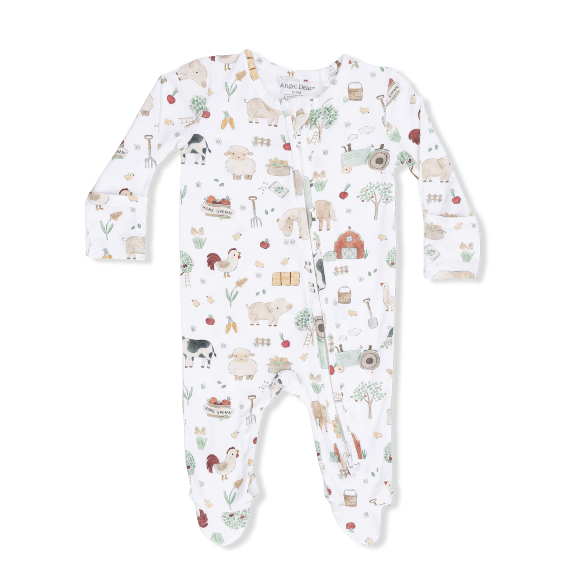 Angel Dear Baby Cute Farm Animals - 2 Way Zipper Footie