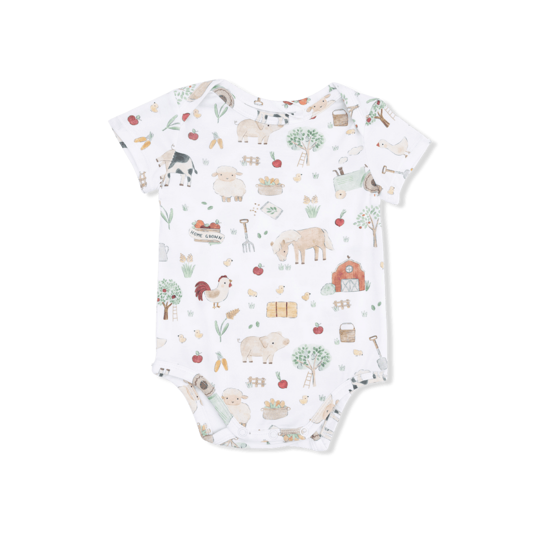 Angel Dear Baby Cute Farm Animals - Short Sleeve Bodysuit